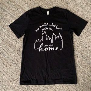 Bella-Canvas large black T-shirt.